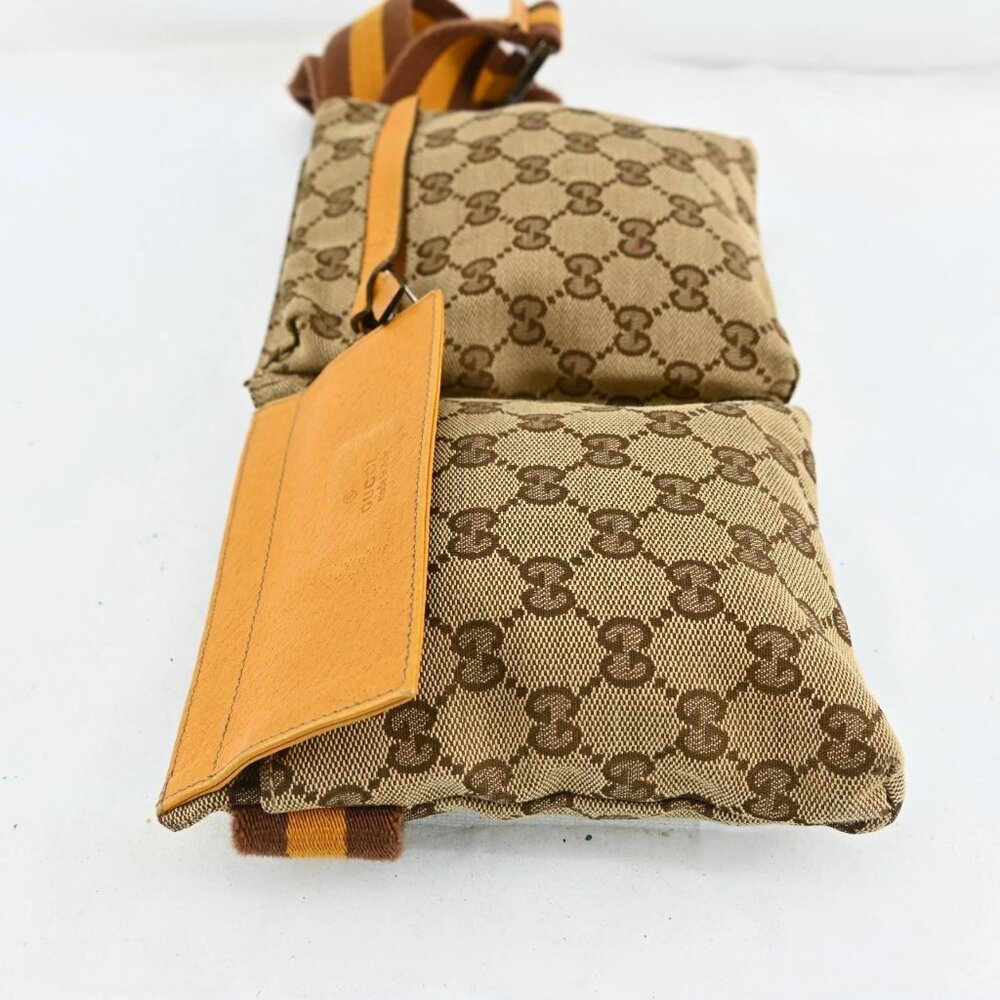 AUTHENTIC GUCCI GG Canvas Waist bag Beige Yellow bsj580-110825 - Picture 3 of 16
